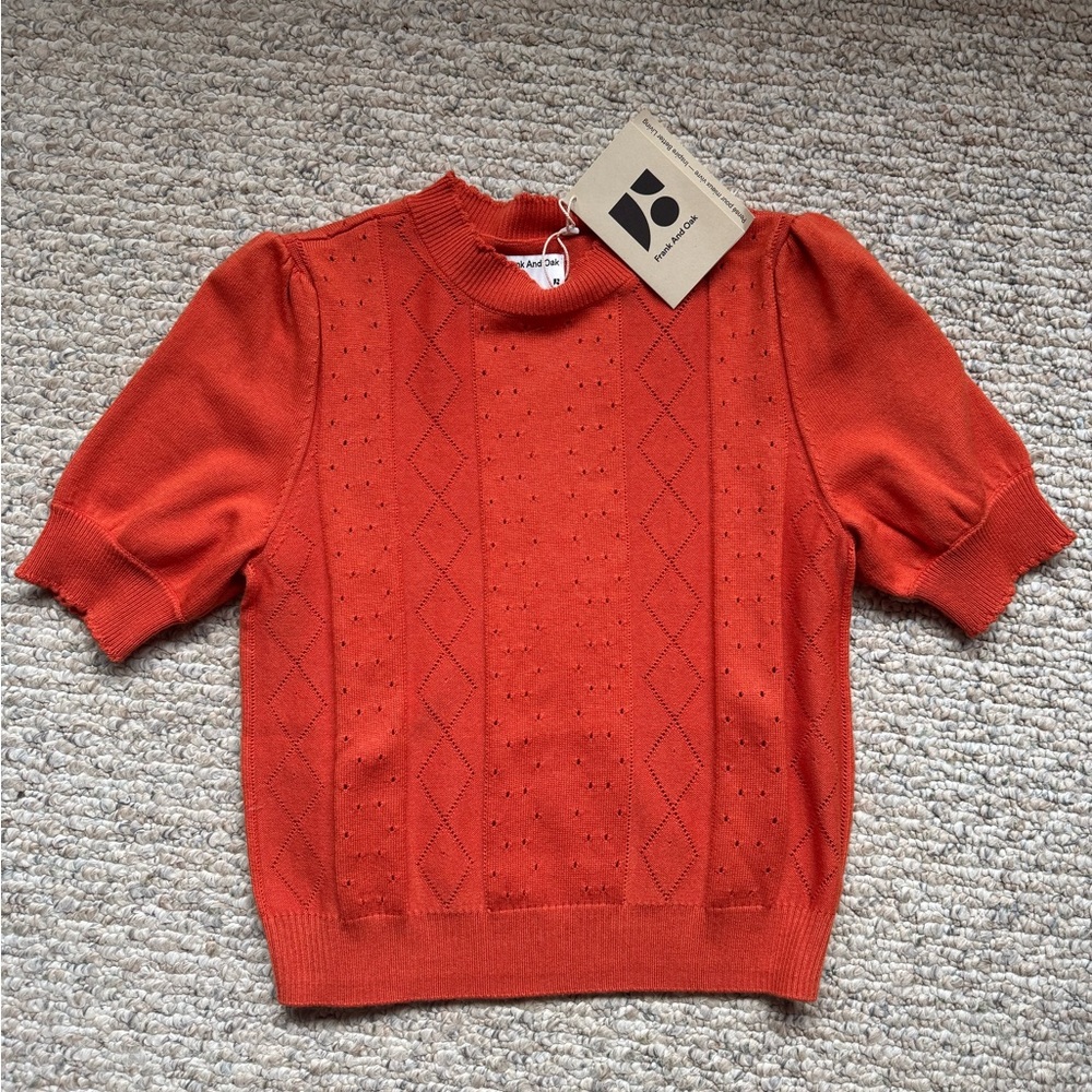 Brand new Burnt Orange Cotton Crew Neck Sweater